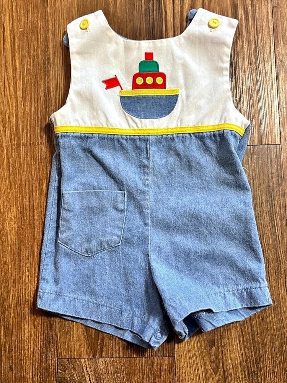Vintage Robert Jackson Kids Blue & White Romper